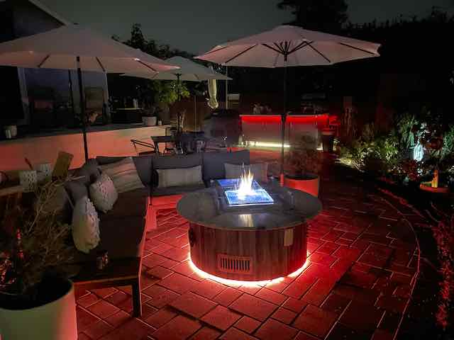 Fire Pit with color change lights red